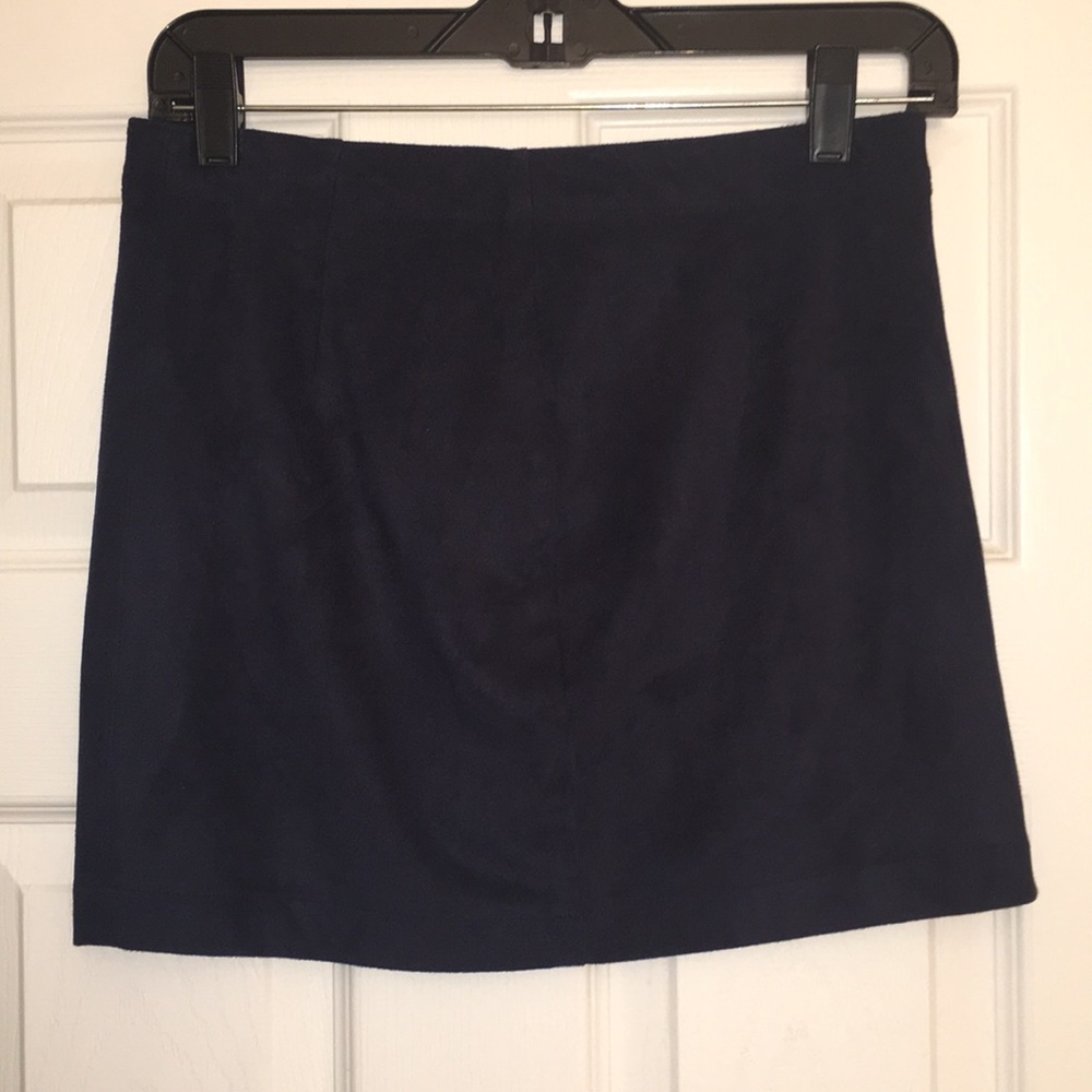 Navy blue suede mini